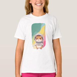 Adorable Space Hamster Illustration T-Shirt