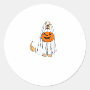 Adorable Spooky Golden Retriever Ghost Classic T-S Classic Round Sticker