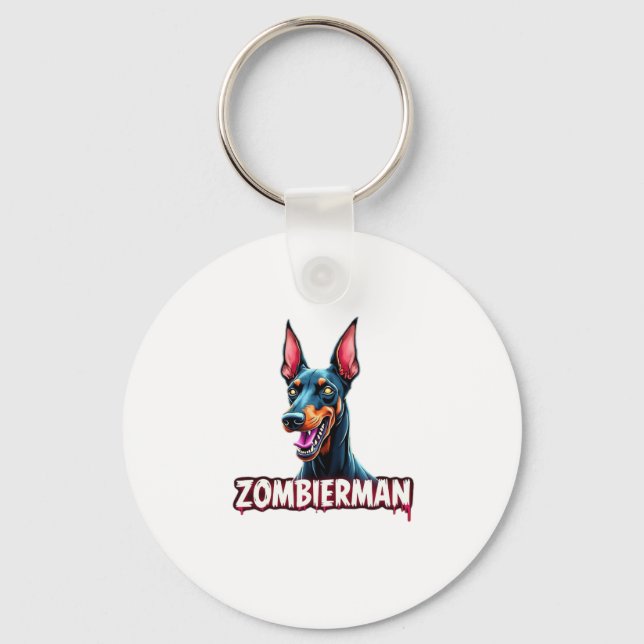 Adorable Spooky Golden Retriever Ghost Classic T-S Keychain (Front)