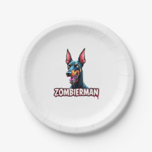 Adorable Spooky Golden Retriever Ghost Classic T-S Paper Plate