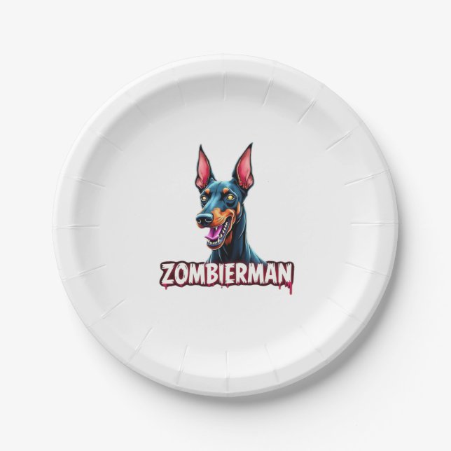 Adorable Spooky Golden Retriever Ghost Classic T-S Paper Plate (Front)