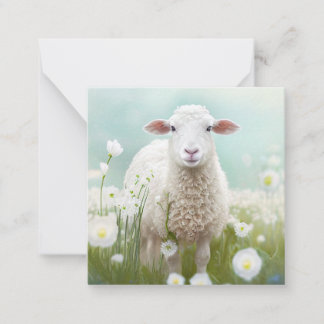 Adorable Spring Sheep (Blank on back) Card