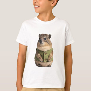 Adorable Squirrel in Green Vest Kids T-Shirt