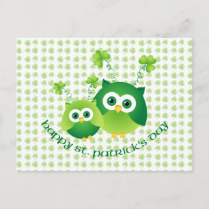 Adorable St. Patrick's Day Owl Tees, Gifts Postcard