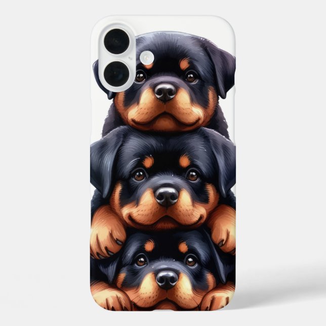 ADORABLE STACK OF ROTTWEILER PUPPY DOGS Case-Mate iPhone CASE (Back)