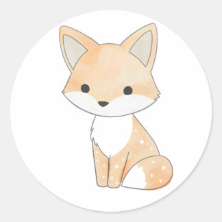 Adorable Star Fox Watercolor Print Sticker