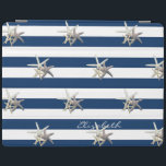 Adorable Starfish ,Navy Blue Stripes-Personalized iPad Smart Cover<br><div class="desc">Adorable fun starfish on navy  blue background.Personalize  the name  for yourself or as a cute gift idea.</div>