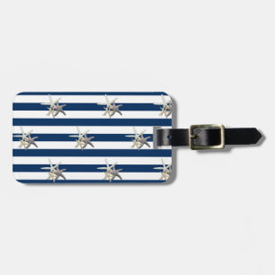 Adorable Starfish On Stripes-Personalized Luggage Tag