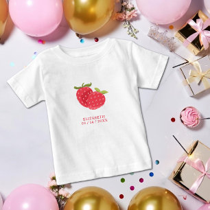 Adorable Strawberry Duo Personalized Birthday Baby T-Shirt