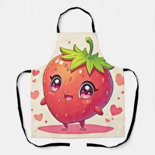 Adorable Strawberry Love Design Apron