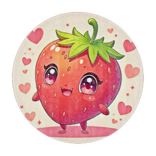 Adorable Strawberry Love Design Cutting Board
