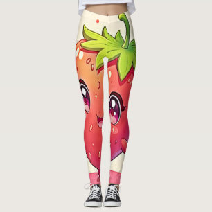 Adorable Strawberry Love Design Leggings