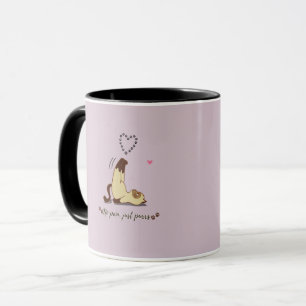 Adorable Stretching cat sticker for cat lovers Mug