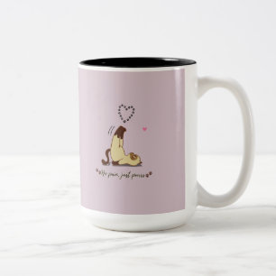 Adorable Stretching cat sticker for cat lovers Two-Tone Coffee Mug