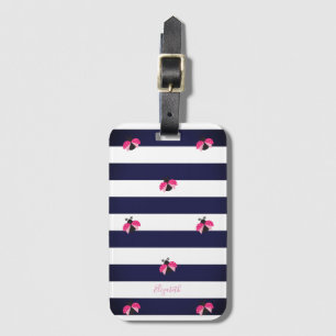 Adorable Striped,Ladybird -Personalized Luggage Tag