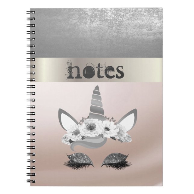 Adorable Stylish Lotus Unicorn Notebook (Front)