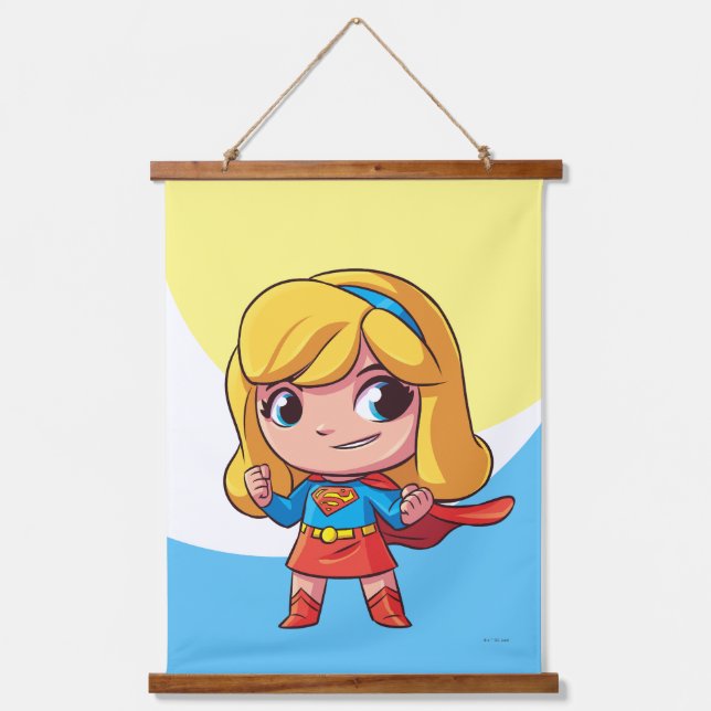 Adorable Supergirl Stance Hanging Tapestry (Front)
