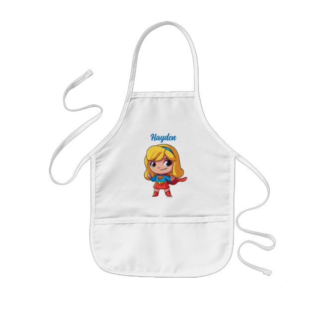 Adorable Supergirl Stance Kids Apron (Front)