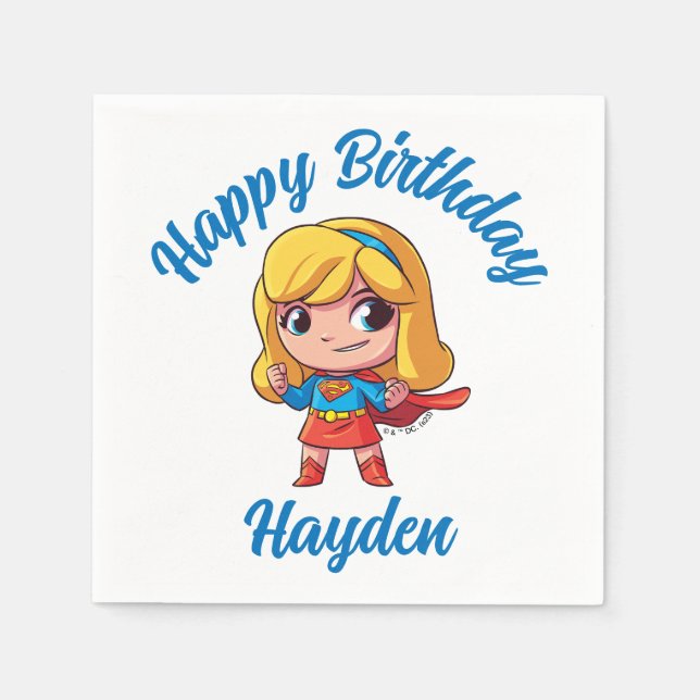 Adorable Supergirl Stance Napkin (Front)