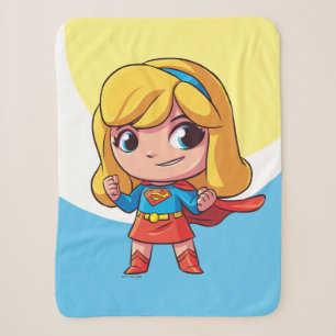 Adorable Supergirl Stance Sherpa Blanket