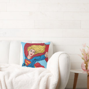 Adorable Supergirl Stance Throw Pillow