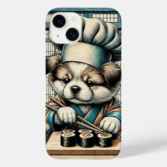 Adorable Sushi Chef Puppy Case-Mate iPhone Case (Back)