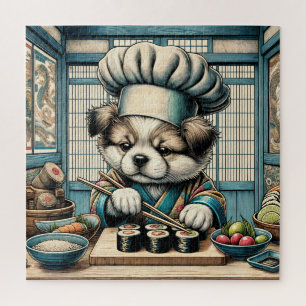 Adorable Sushi Chef Puppy Jigsaw Puzzle