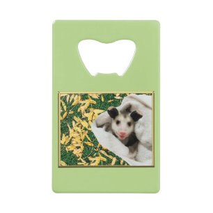 Adorable Sweet Baby Opossum Credit Card Bottle Opener