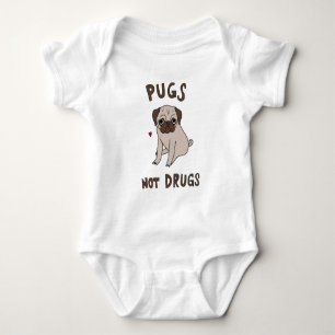 Adorable sweet little pugs baby bodysuit