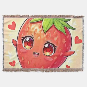 Adorable Sweet Strawberry Bliss Throw Blanket