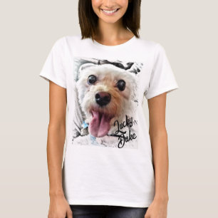 Adorable T-shirt Chiot Blanc (Nom de la Personnali