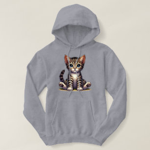 Adorable Tabby Kitten With Blue Eyes Hoodie