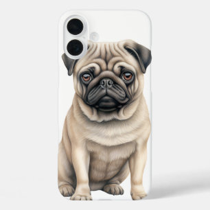ADORABLE TAN PUG PUPPY DOG iPhone 16 PLUS CASE