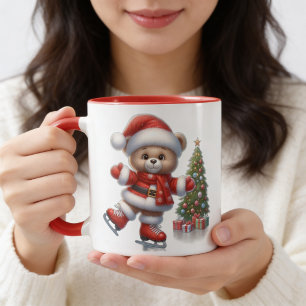 Adorable taza con osito y árbol de Navidad Mug
