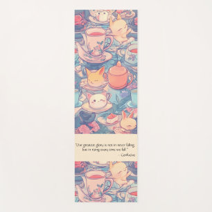 Adorable Tea Party Doodle Yoga Mat