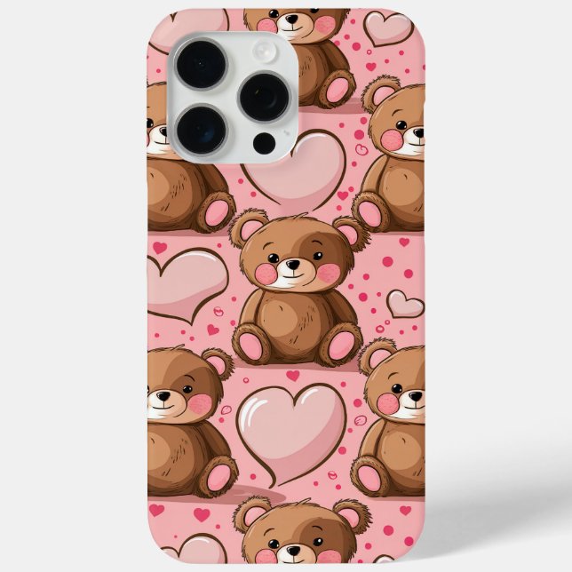 Adorable Teddy Bear and Heart  Case-Mate iPhone Case (Back)