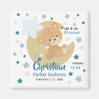 Adorable Teddy Bear Baby Boy Birth Stats