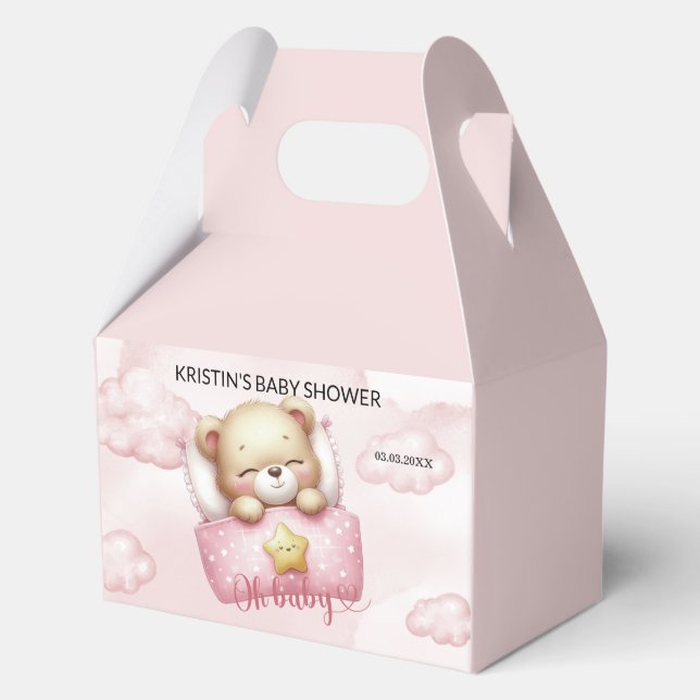 Adorable Teddy Bear Baby Shower Favor Box (Front)