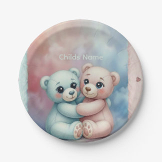 Adorable Teddy Bear Baby Shower Paper Plate