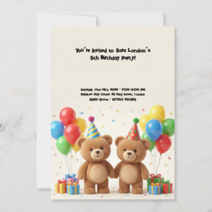 Adorable Teddy Bear Birthday  Invitation