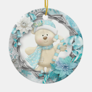 Adorable Teddy Bear Ceramic Ornament