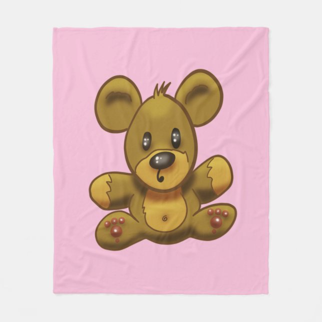 Adorable Teddy Bear Fleece Blanket (Front)