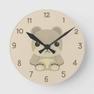 Adorable Teddy Bear Round Clock