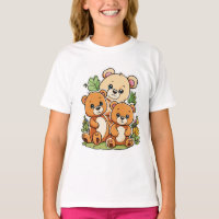 Adorable Teddy Bear Trio - Cute Cartoon Design