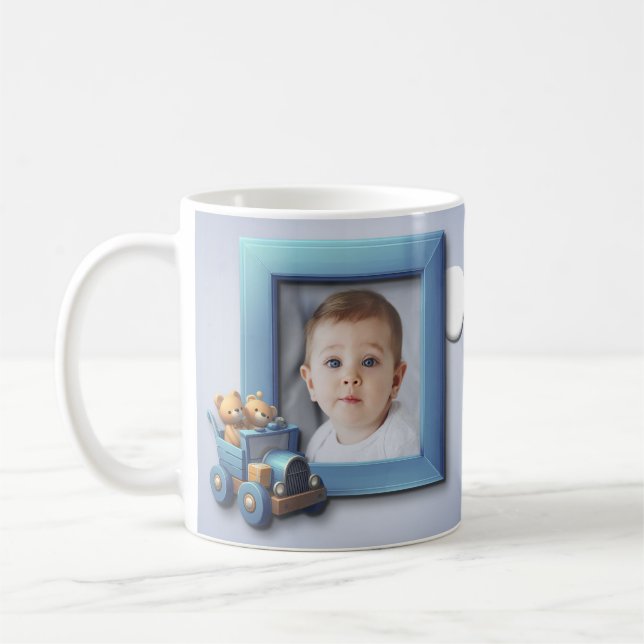 Adorable Teddy Bear Truck Customizable Design Coffee Mug (Left)