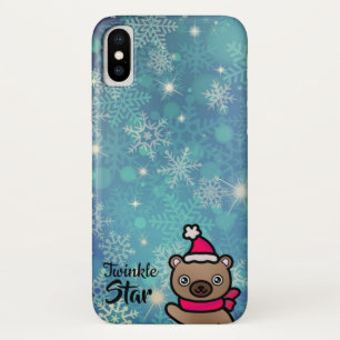 Adorable Teddy Bear with Christmas Twinkle Stars Case-Mate iPhone Case