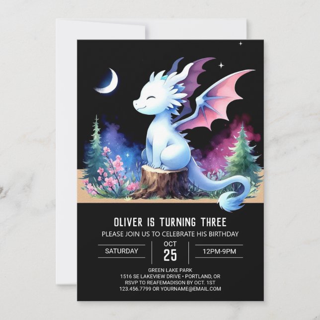 Adorable Template Dragon Birthday (Front)