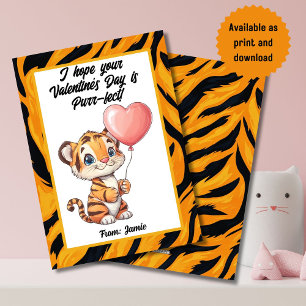 Adorable Tiger Cub Valentine’s Day Card
