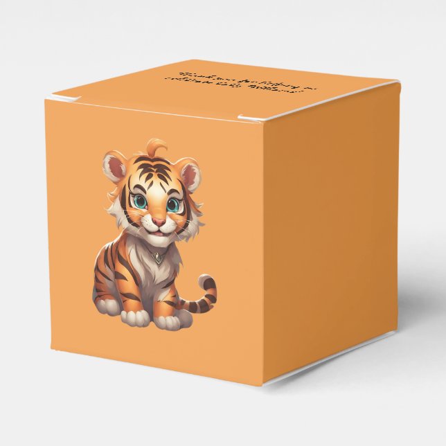 Adorable Tiger Wall Decal Favor Box (Front Side)