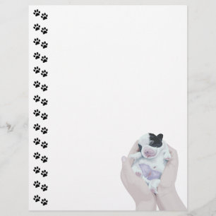 Adorable Tiny Newborn Puppy Letterhead